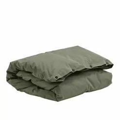 Tekla Percale Duvet Cover Olive Green
