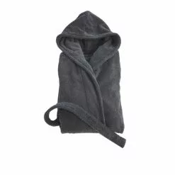 Tekla Terry Bathrobe Ash Black