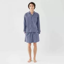 Tekla Poplin Sleepwear Shorts Verneuil Stripes -Plädar & prydnadskuddar affär 10655541r 4