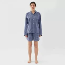 Tekla Poplin Sleepwear Shorts Verneuil Stripes -Plädar & prydnadskuddar affär 10655541r 6