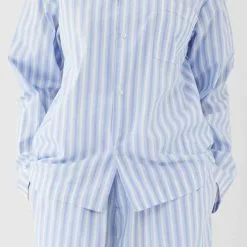 Tekla Poplin Sleepwear Shirt Fading Blue -Plädar & prydnadskuddar affär 10655544r 4