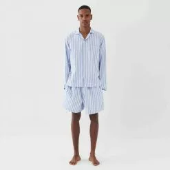 Tekla Poplin Sleepwear Shirt Fading Blue -Plädar & prydnadskuddar affär 10655544r 7