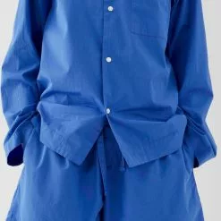Tekla Poplin Sleepwear Shirt Royal Blue L & XL -Plädar & prydnadskuddar affär 10655557r 5