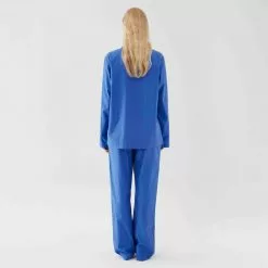 Tekla Poplin Sleepwear Shirt Royal Blue L & XL -Plädar & prydnadskuddar affär 10655557r 7