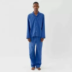 Tekla Poplin Sleepwear Shirt Royal Blue L & XL -Plädar & prydnadskuddar affär 10655557r 8