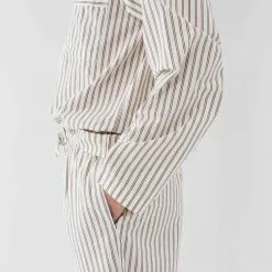 Tekla Poplin Sleepwear Shirt Hopper Stripes -Plädar & prydnadskuddar affär 10655559r 4
