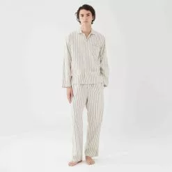 Tekla Poplin Sleepwear Shirt Hopper Stripes -Plädar & prydnadskuddar affär 10655559r 7