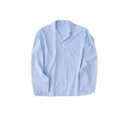 Tekla Poplin Sleepwear Shirt Blue