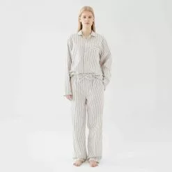 Tekla Poplin Sleepwear Pants Hopper Stripes -Plädar & prydnadskuddar affär 10655571r 4