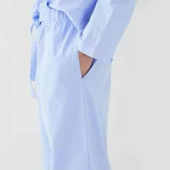 Tekla Poplin Sleepwear Pants Shirt Blue -Plädar & prydnadskuddar affär 10655577r 3