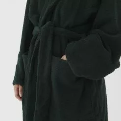 Tekla Hooded Bathrobe Forest Green -Plädar & prydnadskuddar affär 10695320r 3