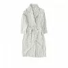 Tekla Classic Bathrobe Stripes Carmel -Plädar & prydnadskuddar affär 10695325r 1