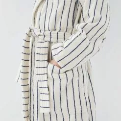 Tekla Classic Bathrobe Stripes Carmel -Plädar & prydnadskuddar affär 10695325r 3