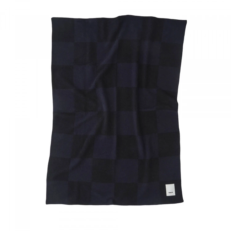 Tekla Cashmere Blend Blanket Blue Checkerboard 4 Tekla Cashmere Blend Blanket Blue Checkerboard - Bild 2
