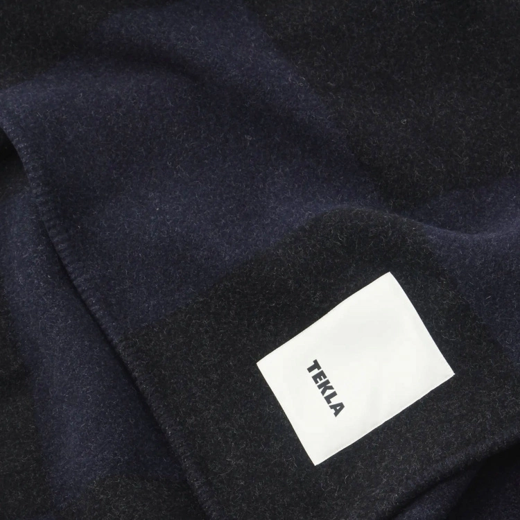 Tekla Cashmere Blend Blanket Blue Checkerboard 5 Tekla Cashmere Blend Blanket Blue Checkerboard - Bild 3