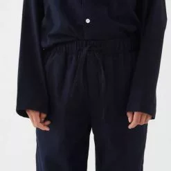 Tekla Flannel Sleepwear Shirt Midnight Blue -Plädar & prydnadskuddar affär 10695337r 4