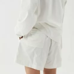 Tekla Flannel Sleepwear Shorts Cream White -Plädar & prydnadskuddar affär 10695351r 3