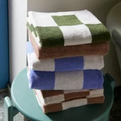 Hay Check Bath Towel Matcha -Plädar & prydnadskuddar affär 10712019 4