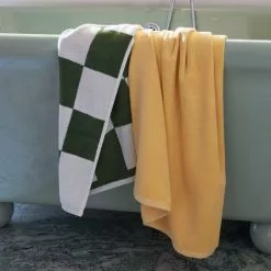 Hay Check Bath Towel Matcha -Plädar & prydnadskuddar affär 10712019 6