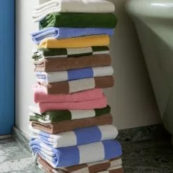 Hay Check Bath Towel Matcha -Plädar & prydnadskuddar affär 10712019 7