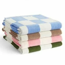 Hay Check Bath Towel Matcha -Plädar & prydnadskuddar affär 10712019 8