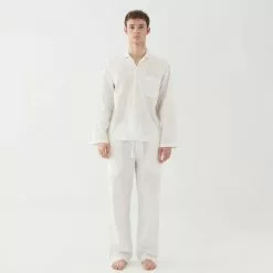 Tekla Poplin Pyjamas Shirt Alabaster White -Plädar & prydnadskuddar affär 10712810r 7