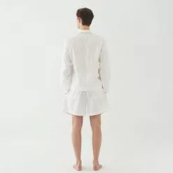 Tekla Poplin Pyjamas Shorts Alabaster White -Plädar & prydnadskuddar affär 10712816r 11