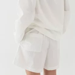 Tekla Poplin Pyjamas Shorts Alabaster White -Plädar & prydnadskuddar affär 10712816r 3