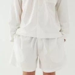 Tekla Poplin Pyjamas Shorts Alabaster White -Plädar & prydnadskuddar affär 10712816r 4