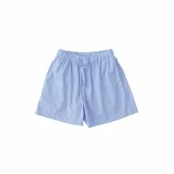 Tekla Poplin Pyjamas Shorts Blue Pin Stripes
