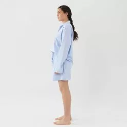 Tekla Poplin Pyjamas Shorts Shirt Blue -Plädar & prydnadskuddar affär 10712841r 10