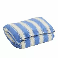 Tekla Percale Duvet Cover Blue Mattress Stripes