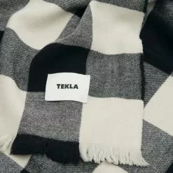 Tekla Merino Wool Black Gingham -Plädar & prydnadskuddar affär 10715408 3