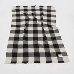 Tekla Merino Wool Black Gingham -Plädar & prydnadskuddar affär 10715408 4