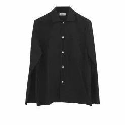 Tekla Poplin Pyjamas Shirt All Black
