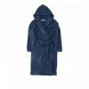 Tekla Hooded Bathrobe Black & Blue S -Plädar & prydnadskuddar affär 10715983 1