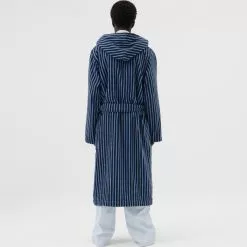 Tekla Hooded Bathrobe Black & Blue S -Plädar & prydnadskuddar affär 10715983 3