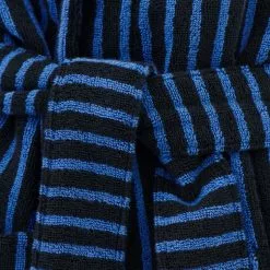 Tekla Hooded Bathrobe Black & Blue S -Plädar & prydnadskuddar affär 10715983 6