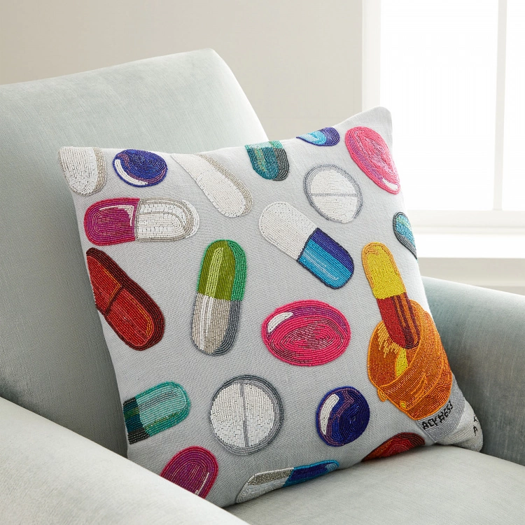Jonathan Adler Happy Pills Beaded Pillow 4 Jonathan Adler Happy Pills Beaded Pillow - Bild 2