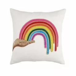 Jonathan Adler Rainbow Hand Beaded Pillow