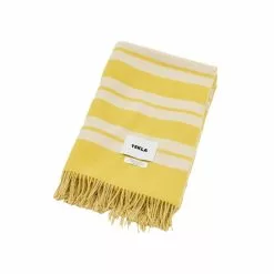 Tekla Le Corbusier Blanket - Blanc/Le Jaune Vif