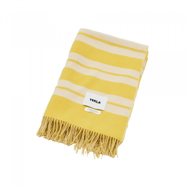 Tekla Le Corbusier Blanket - Blanc/Le Jaune Vif 3 Tekla Le Corbusier Blanket - Blanc/Le Jaune Vif